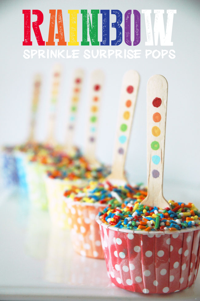 Rainbow Sprinkle Surprise Pops | The Tom Kat Studio